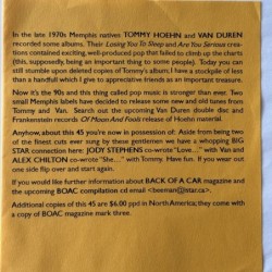 Van Duren / Tommy Hoehn -...