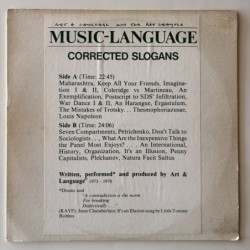 Art & Language - Music Language: Corrected Slogans A+L 1-A